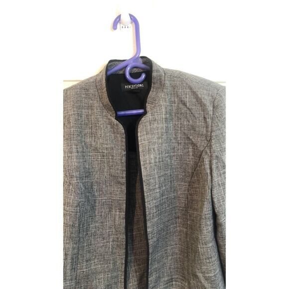 Perceptions Lightweight Long Sleeved grey blazer / Jacket size 10 Petite - Picture 3 of 16